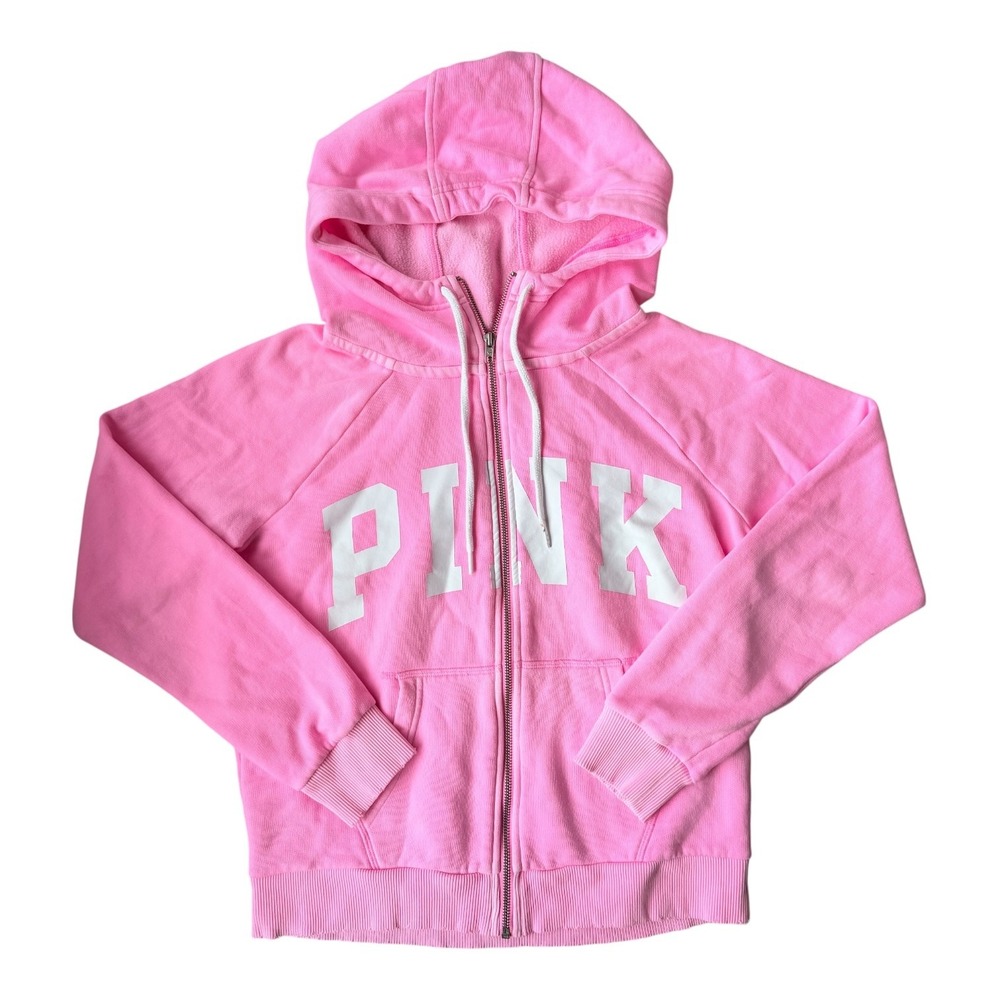 Victoria's Secret PINK Pink Zip Up Hoodie Medium Soft Cozy‎ Lounge Y2K Style